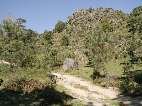 Landscape of the mountains of the natural park of Geres in Portugal