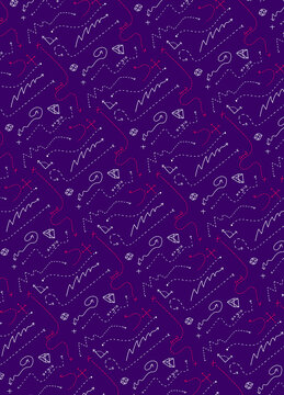 Pattern with Maths on a purple background