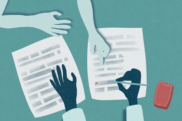 Consultant helps complete application form