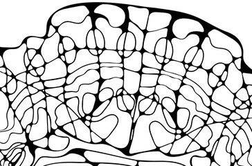 Black and white neurographic drawing