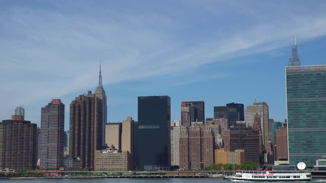 The view of Manhatta skyline from the Long 
Island City