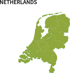 オランダ/NETHERLANDSの地域区分イラスト - obrazy, fototapety, plakaty