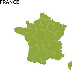 フランス/FRANCEの地域区分イラスト