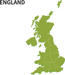 イギリス/ENGLANDの地域区分イラスト