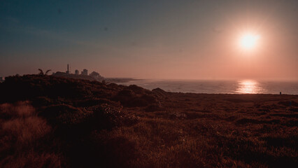 sunset over the river