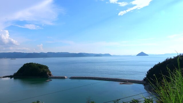 香川県直島から見える瀬戸内海の風景  4K  2022年8月6日