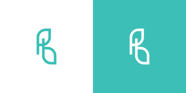 Simple and natural PB initials logo design