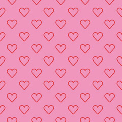 Cute Heart Love Valentine's Day Red Pink Pattern Stripe Striped Outline Diagonal Background Element Vector Cartoon Illustration Tablecloth, Picnic mat, wrapping paper, Mat, Fabric, Textile, Scarf.