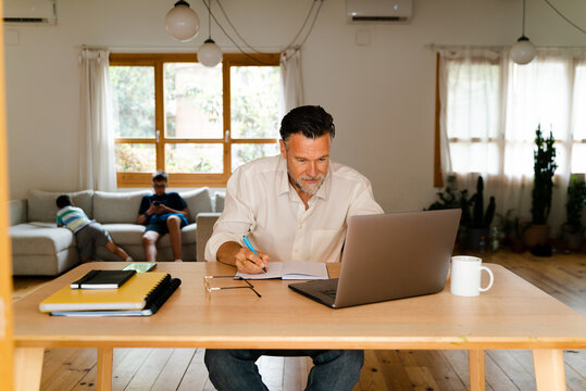 Businessman Working In Home Office