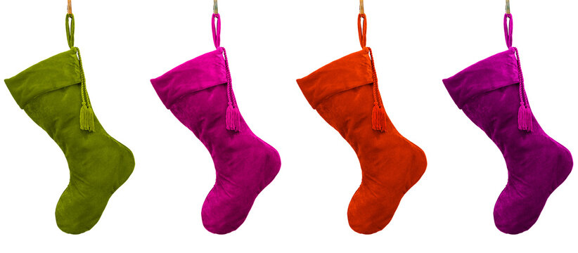 Funky colored Christmas stockings