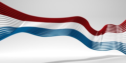 Waved national flag of Netherlands. Travel and politic concept. 3D render