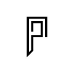 modern letter P monogram logo design