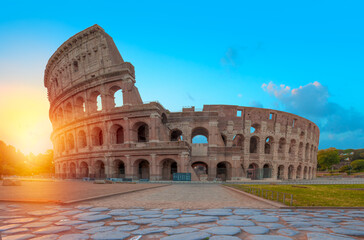 Fototapeta na wymiar Abstract background of Colosseum in Rome - Colosseum is the best famous known architecture and landmark in Rome, Italy