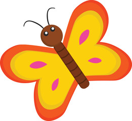 Cute Butterfly Animal Illustration Vector