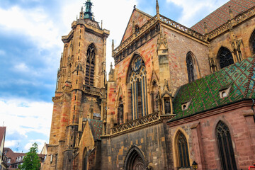 Fototapeta na wymiar St. Martin's collegiate church in Colmar, Alsace, France