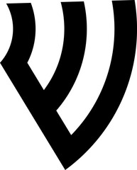 illustration letter w shield signal logo design icon vector