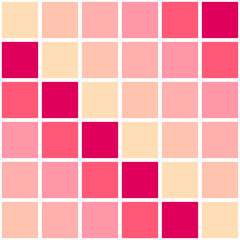 Pattern rectangles seamless. Pink color mix with peach and red. Background for graphic design, fabric, textile, fashion. Color trend  2023.