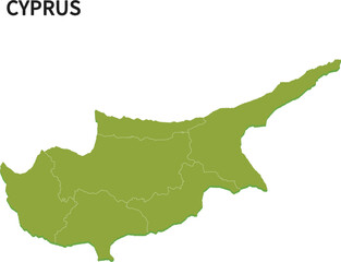キプロス/CYPRUSの地域区分イラスト