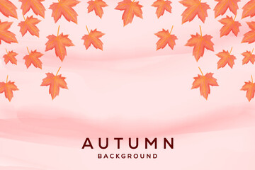 watercolor autumn leaves background illustration