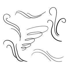 hand drawn wind illustration vector doodle style
