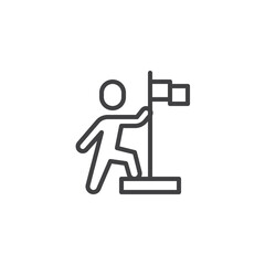 Goal achievement line icon