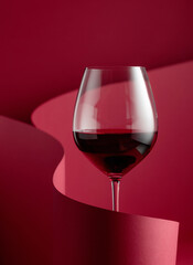 Glass of red wine.