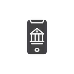 Mobile banking vector icon