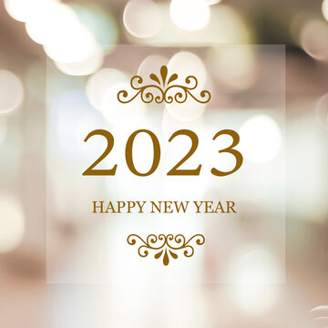 2023 resolution on blank notebook paper on wood background, 2023 new year mock up, template, flat lay