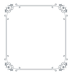 Decorative frame Elegant vector element for design in Eastern style, place for text. Floral gray and white border. Lace illustration for invitations and greeting cards