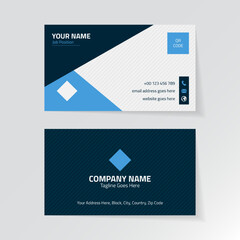 Flat, Creative Business Card Template Blue Visiting Card Design