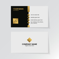 Black and Golden Business Card Template, Luxury Elegant Visiting Card Design	