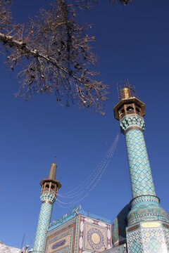 Low angle view of Imanzadeh Saleh in Tajrish Square, Tehran, Iran. 