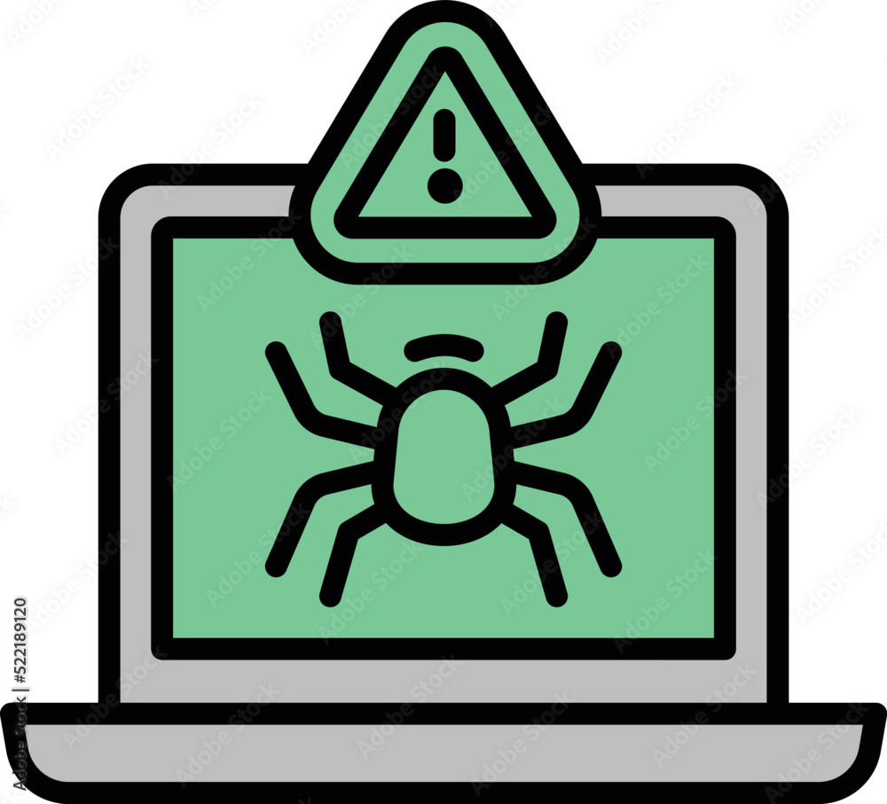 Poster bug unlock icon outline vector. virus security. hacker data