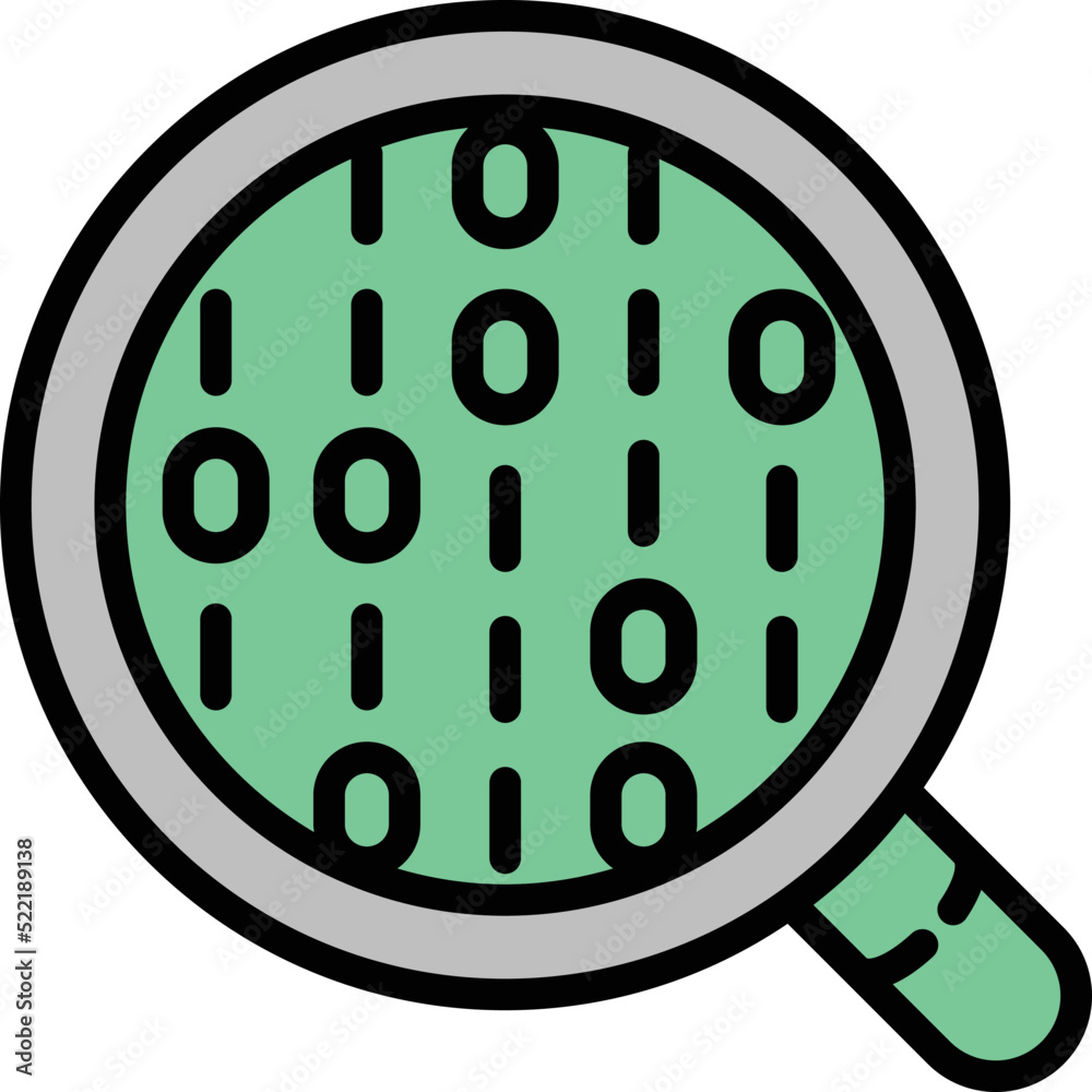 Poster digital search icon outline vector. computer security. ddos code