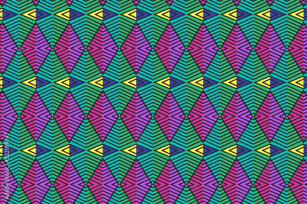 Poster geometric diagonal squares arrow pattern. abstract seamless texture with square grid, diamond shapes