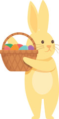 Easter egg basket icon cartoon vector. Animal card. Spring hunt