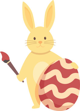 Painter rabbit icon cartoon vector. Easter bunny. Spring animal