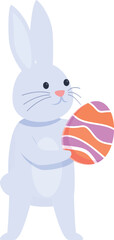 Rabbit gift icon cartoon vector. Easter bunny. Cute basket