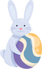 Easter bunny icon cartoon vector. Cute rabbit. Happy basket