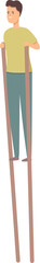 Stilt walker icon cartoon vector. Street leg. Long festival