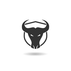 Strong Protection Bull Shield icon with shadow