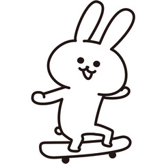 色加工ok うさぎ素材No.28 スケボー