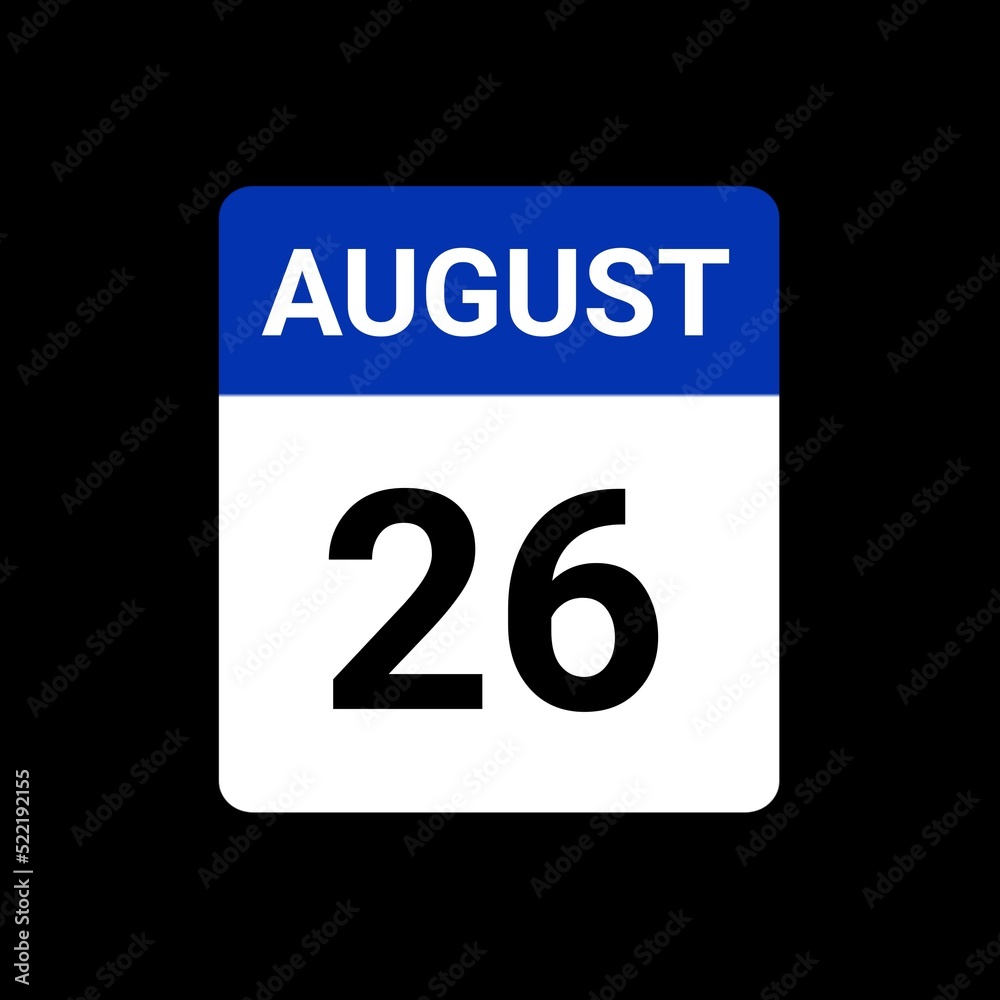 Wall mural 26 august calendar icon