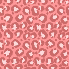 Leopard imitation seamless pink pattern. Vector illustration