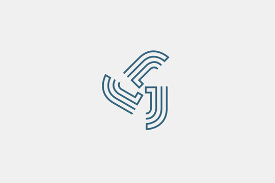 Illustration vector graphic of triangle letter J in line art. Good for logo