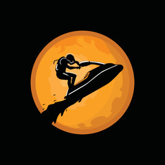 Jetski sport logo concept premium designs