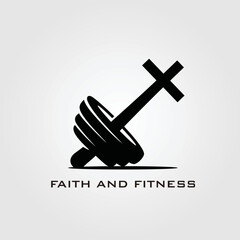 Faith and fitness logo  concept illustration 