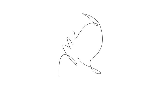 Animation of one line drawing woman beauty abstract face, hairstyle, fashion. Pretty sexy minimalist feminine style concept for t-shirt print. Continuous line self draw animated. Full length motion.
