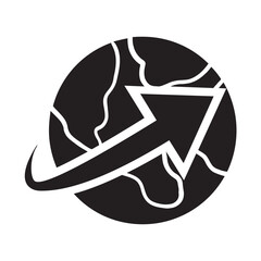 Worldwide delivery , Global Logistic solid icon.