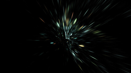 Obraz premium Abstract gold and silver sparkles. Fantastic space background. Digital fractal art. 3d rendering.